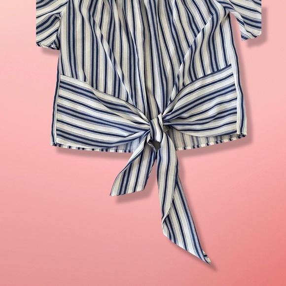 West Kei Caryl Tie Front Off The Shoulder Blouse NWOT - Picture 3 of 7